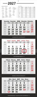 Office 4-Monatskalender 2027 Bürokalender großer Wandkalender vier Monate