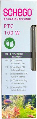 Schego PTC-Heizer Titanrohr energieeffizienter Aquarium Heizstab 100W