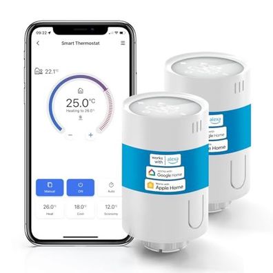 Meross Smart Heizkörperthermostat erfordert einen Hub, WiFi Heizungsthermostat