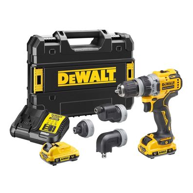DEWALT Akku-Bohrschrauber, 4 Köpfe, 12 Volt DCD703L2T-QW