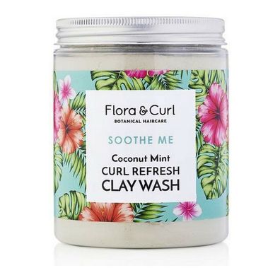 Flora and Curl Soothe Me Coconut Mint Curl Refresh Clay Wash 260g