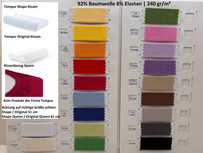 Kissenbezug Tempur Shape Original S M L XL 51x31 Spannbezug Baumwolle Elastan