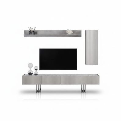 Sideboard Wandschrank Wohnwand TV Lowboard Wandregal Schrank Marmoroptik
