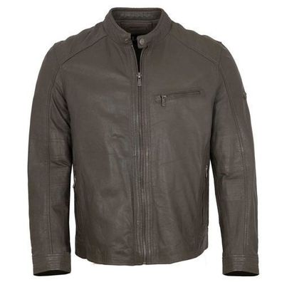 Jilani Collection - Herren Lederjacke Lammnappa grau