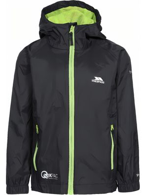 Trespass Kinder Regenjacke Qikpac Jacket - Unisex Kids Packaway Jacket Tp75 Black