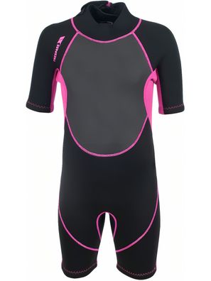 Trespass Kinder Badeeinteiler Astor - Kids 3Mm Short Wetsuit Black / Passion Pink