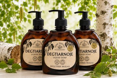 3x300ml Birken Teer Flüssige Seife Birkenteer Soap Birken Teer Körper Birch Tar