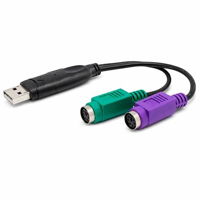 E28 USB Stecker auf 2x PS/2 PS2 Buchse Adapter Kabel Konverter für Maus Tastatur