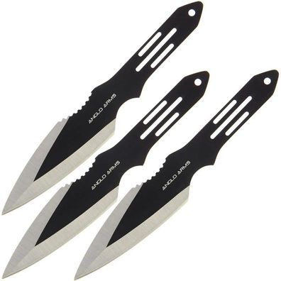 Anglo Arms Wurfmesser Set Blackthrow, 3 Stück, Nylonscheide