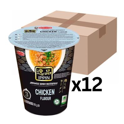 12er-Pack Acecook Ippin Instantnudeln Ramen Chicken Cup 70g