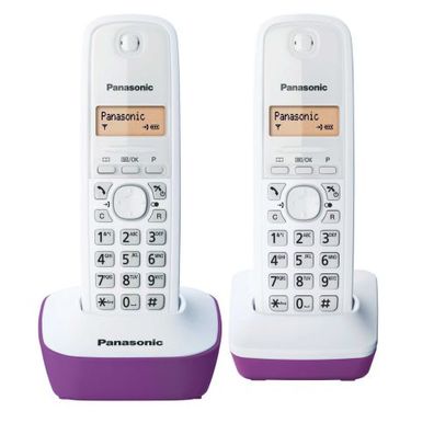 Panasonic KX-TG1612FRF Telefon DECT-Telefon Anrufer-Identifikation Violett, Weiß
