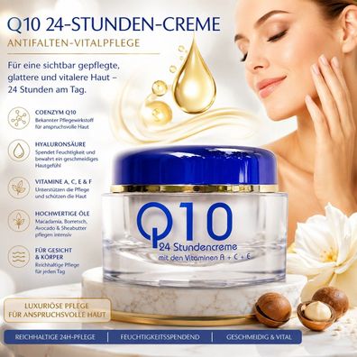 NCM Q10 24h Creme 250 ml Antifalten Vitalpflege mit Hyaluron