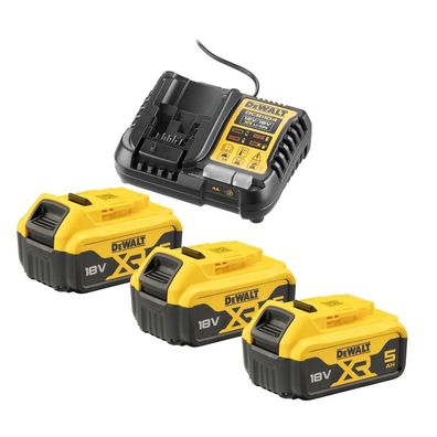 DEWALT Akku-Kit (3x 18V/5Ah plus DCB1104) DCB1104P3-QW