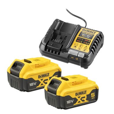 DEWALT Akku-Kit (2x 18V/5Ah plus DCB1104) DCB1104P2-QW