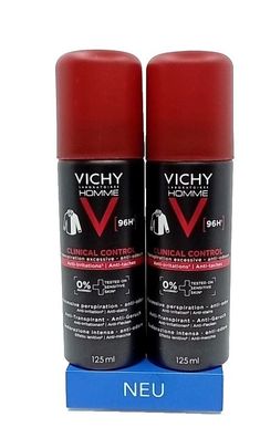 2x Vichy Homme Deo Spray clinical control 2x 125 ml