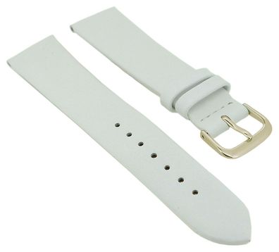 Eichmüller | Uhrenarmband Leder glatt sehr flach weiß Dornschließe