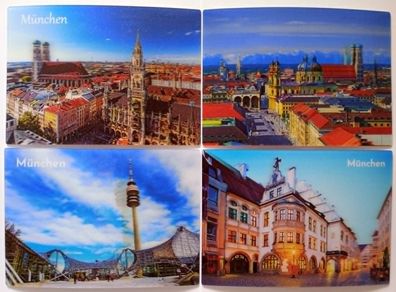 3 D Ansichtskarte München, Postkarte Wackelkarte Hologrammkarte Bayern