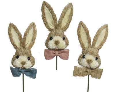 Dekofigur Osterhase Stroh Stecker L.5cm W.11cm H.43cm Stückpreis