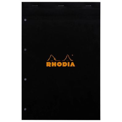 RHODIA Notizblock No. 20, DIN A4 + , kariert, schwarz (8017044)