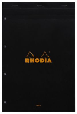 Rhodia Notizbl A4+ mperf lin m Rd 80Bl sw