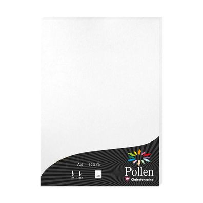 Clairefontaine Papier A4 Pollen 120g perl. weiss 50Bl