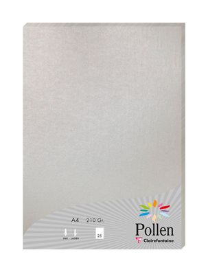 Clairefontaine Papier A4 Pollen 210g silber 25Bl