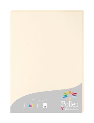 Clairefontaine Papier A4 Pollen 210g elfenbein 25Bl