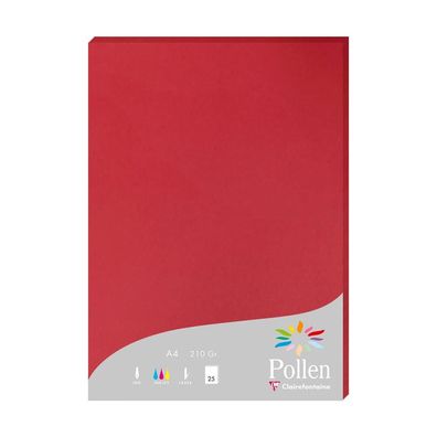 Clairefontaine Papier A4 Pollen 210g kirschrot 25B