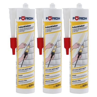 3x FOERCH Folienkleber 0.328 KG Kleber Nageldichtung UV-beständig Unterdeckbahn