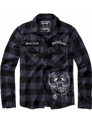 Brandit Men Hemd Motörhead Checkshirt Black-Grey