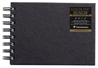 Clairefontaine Skizzenb Goldline A6 Q weiss 64Bl