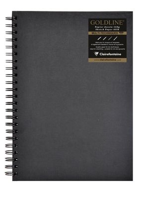 Clairefontaine Skizzenb Goldline A4 H schwarz 64Bl