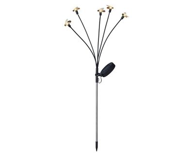 Solar Stabbeleuchtung 5 Bienen Plastik H.70cm schwarz/warmes weiß