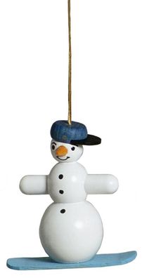 Baumbehang Schneemänner Snowboard mit Faden Höhe ca. 5cm NEU Baumschmuck Seiffen