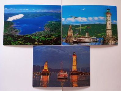 3 D Ansichtskarte Bodensee Zeppelin Schiff Postkarte Wackelkarte Hologrammkarte
