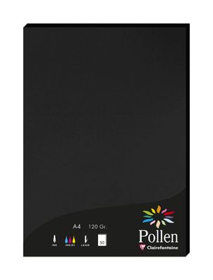 Clairefontaine Papier A4 Pollen 120g schwarz 50Bl