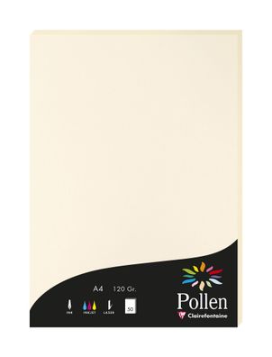 Clairefontaine Papier A4 Pollen 120g elfenbein 50Bl