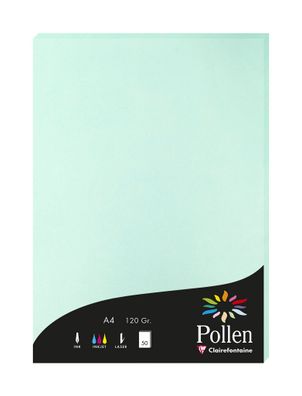 Clairefontaine Papier A4 Pollen 120g jade 50Bl