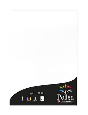 Clairefontaine Papier A4 Pollen 120g weiss 50Bl