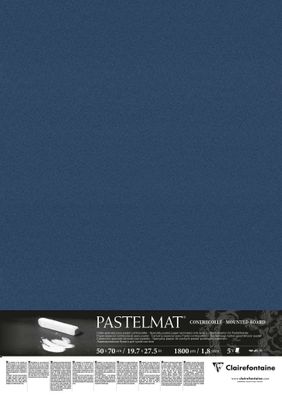 Clairefontaine Pastelmat 50x70cm 5Bg Dunkelblau