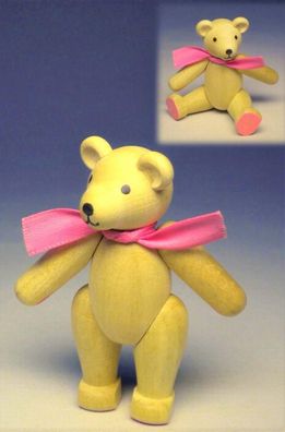 Holzfigur Holzbär beweglich gelb Höhe= 7cm NEU Bär Bären Bärenfigur Holzfigur Dek