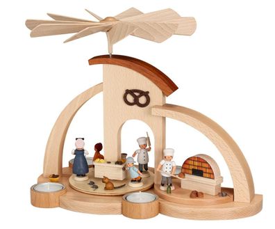 Bogenpyramide Weihnachtsbäckerei bunt BxHxT 33x27x18,5cm NEU Holzpyramide Holz