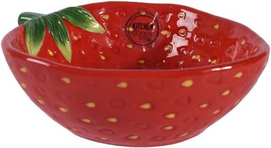 Deko-Schale Erdbeerform Dolomit L.15,5 W.12 H.5. cm rot