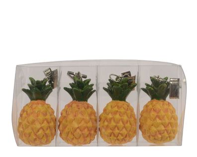 Tischdeckenbeschwerer Ananas Polyresin 6x3x3 cm gelb 4-teilig