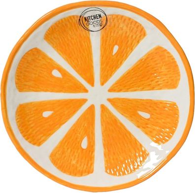 Deko-Teller Orangenform Dolomit Ø.16 H.2. cm gelb