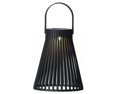Solar Laterne Kunststoff D.14.5cm H.18.5cm schwarz/warmes weiß