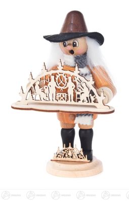 Räuchermann Schwibbogenverkäufer BxHxT 12 cmx18 cmx9 cm NEU Erzgebirge Rauchmann