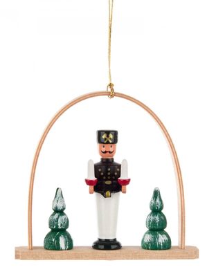 Baumbehang Bergmann mit Licht im Bogen H: 7cm NEU Christbaumbehang Baumschmuck