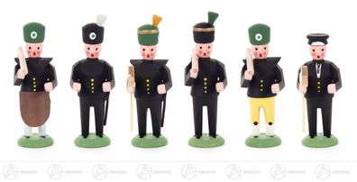 Figuren Miniatur Bergaufzug Bergmänner 6 Stück Höhe 40mm Bergleute Grubenleute
