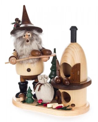 Räuchermann Waldwichtel Bäcker neu geschnitzt 26 cm Wichtelbäcker Backwichtel